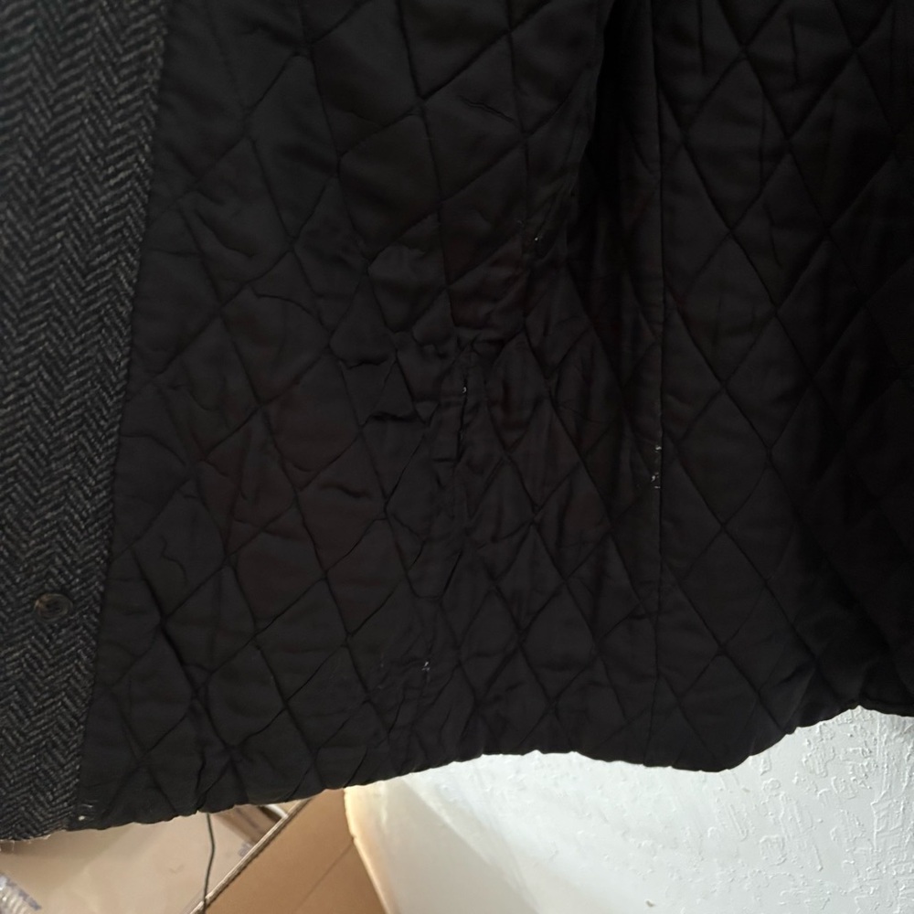 L.L. Bean Wool Thinsulate Sport Coat Mens L Tall Charcoal Herringbone Made USA - Picture 12 of 12
